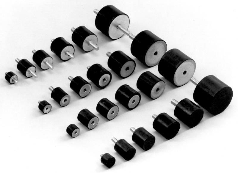 Metric Size Cylindrical Rubber Mounts (mm)