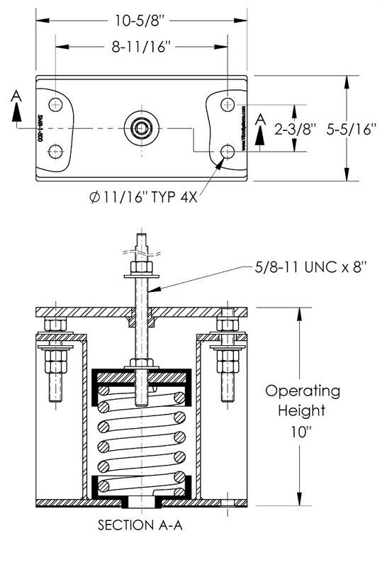 SMR-1-500 – 3" Deflection Spring Isolator/ Restrainer
