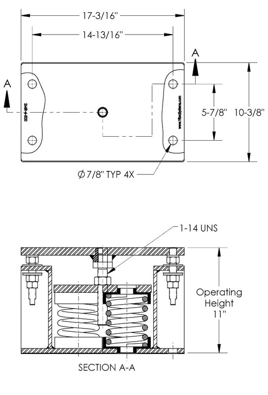 SMR-4-500 – 3" Deflection Spring Isolator/ Restrainer