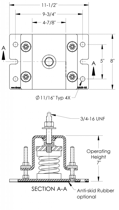 SMSR-2-BT/BF - Spring Isolator/Restrainer