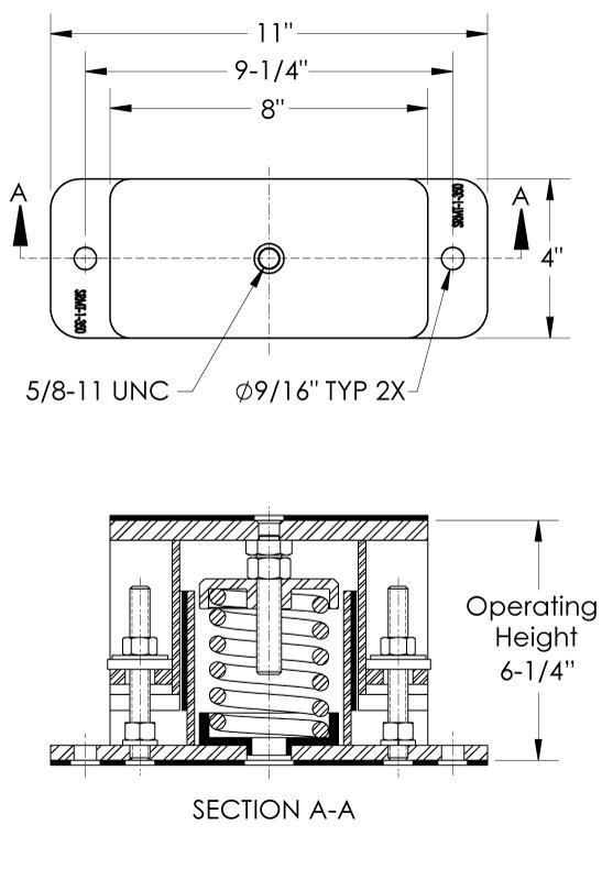 SRMT-1-350 Spring Isolator/Restrainer
