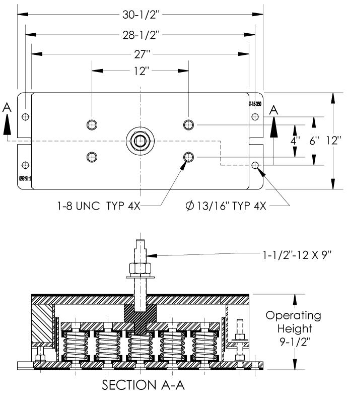 SRMT-15-350 Spring Isolator/Restrainer