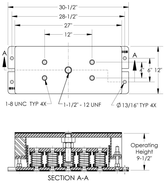 SRMT-15-350 Spring Isolator/Restrainer