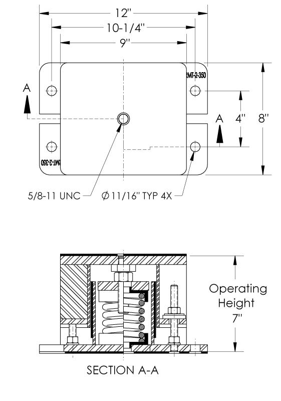 SRMT-2-350 Spring Isolator/Restrainer Vibrasystems